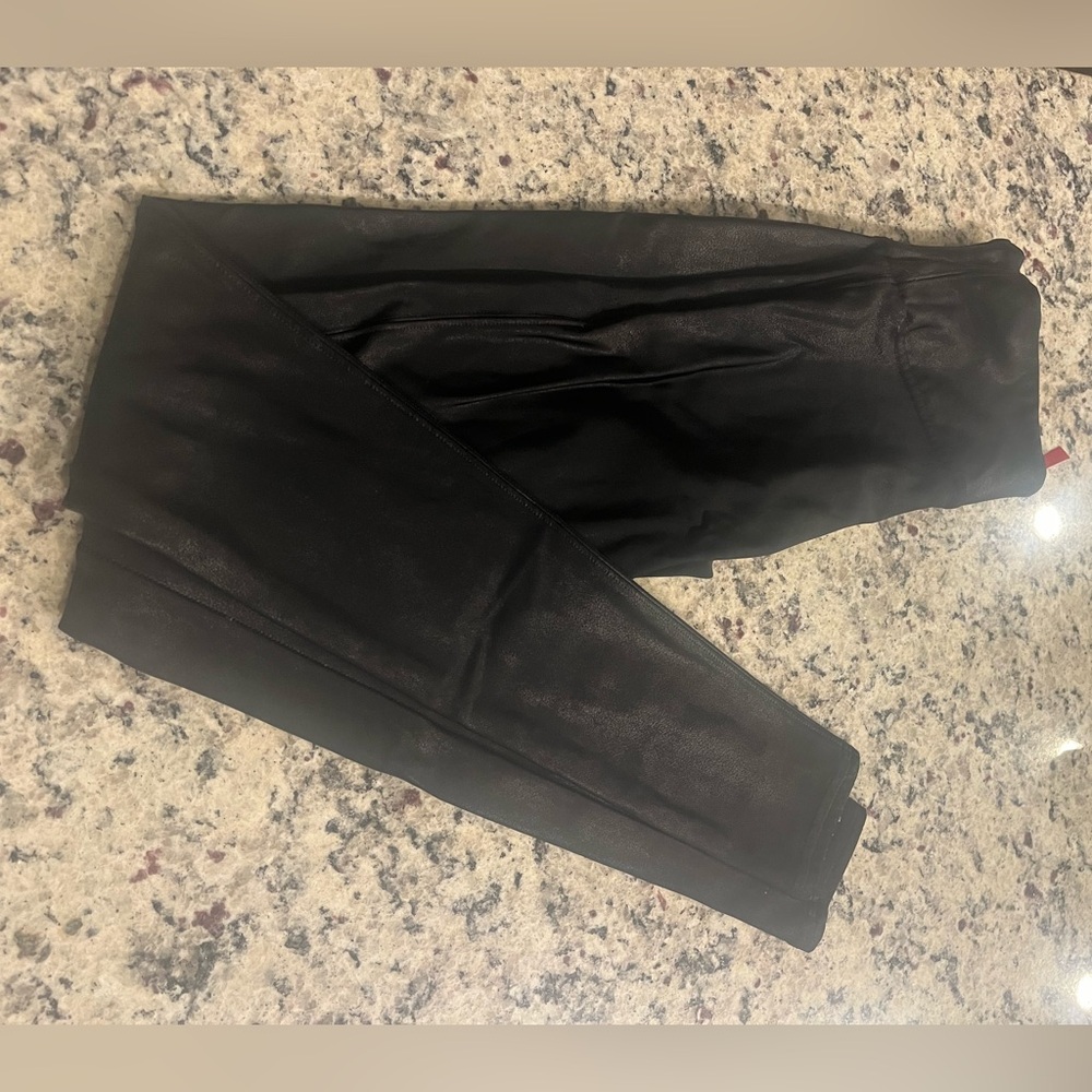 black SPANX leather leggings!